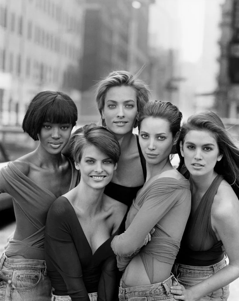 Peter Lindbergh que reunia Cindy Crawford, Linda Evangelista, Naomi Campbell e Tatjana Patitz.