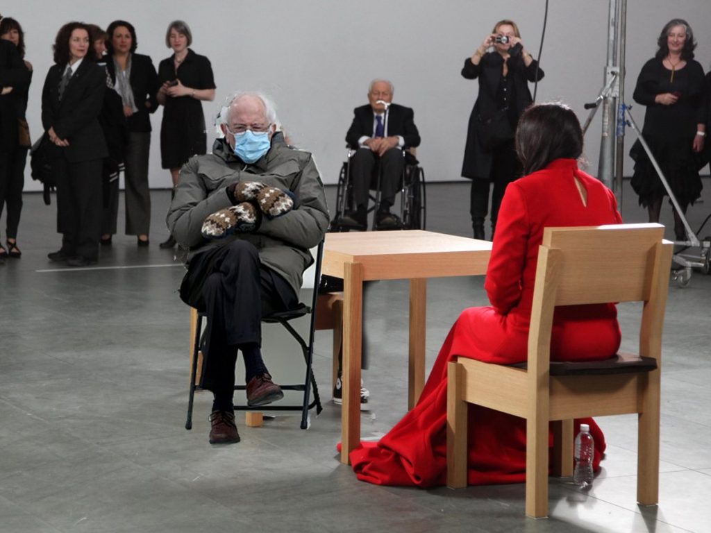 Bernie Sanders em The artist is present, de Marina Abramovic