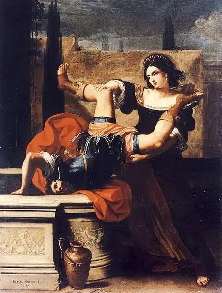 Timoclea matando o capitão trácio. Elisabetta Sirani,1659.