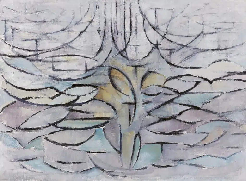 Flowering Apple Tree, 1912, Piet Mondrian. (Propriedade: Kunstmuseum Den Haag, The Hague, The Netherlands
© 2022 Mondrian/Holtzman Trust. Fotografia: Kunstmuseum Den Haag)