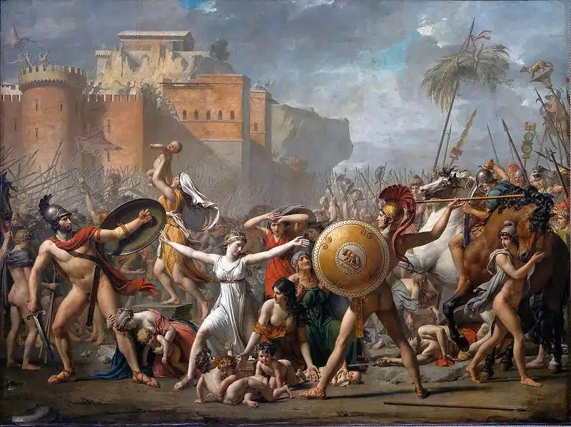 A intervenção de uma mulher sabina, 1799, Jacques-Louis David