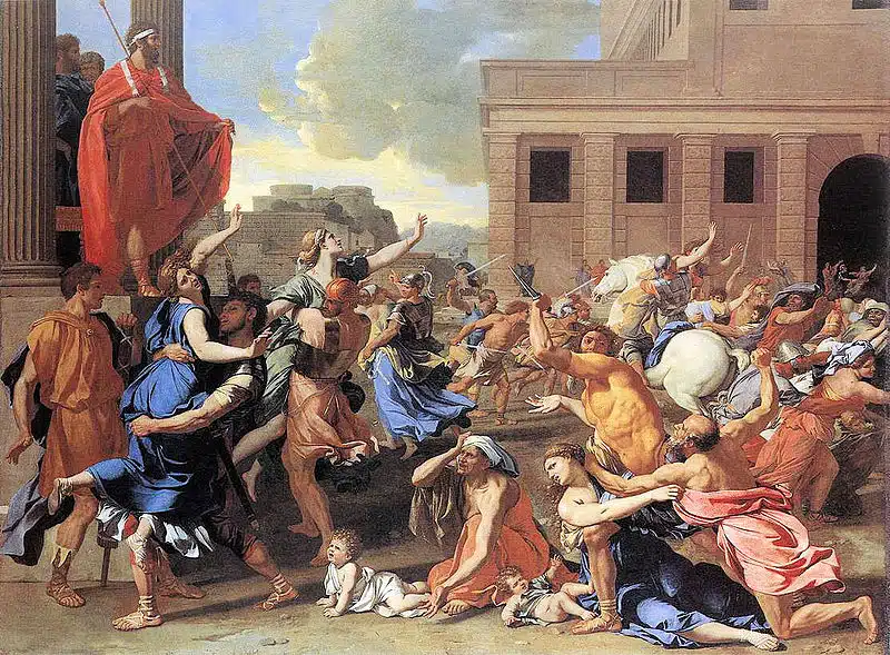 O rapto das sabinas 1, 1633, Nicolas Poussin.